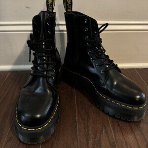 Dr. Martens Jadon Boot Smooth Leather Platforms in Black